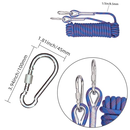 DELLNA 8mm Static Climbing Rope - Heavy Duty Climbing Rope for Rock Climbing, Tree Climbing Gear, Arborist Rope, and Campi...