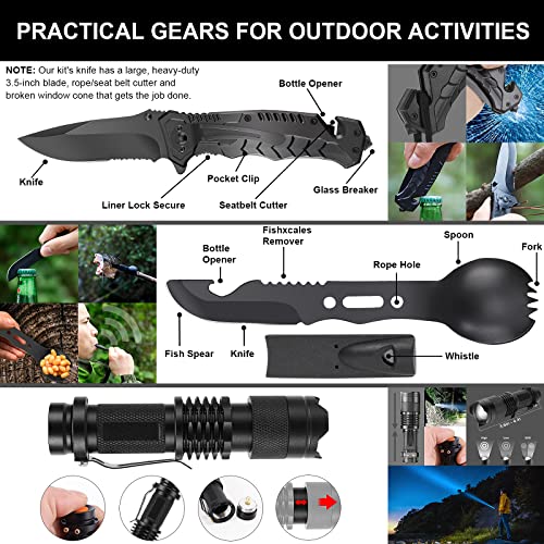 Gifts for Man Dad Husband, 210 PCS Survival First Aid kit, Professional Survival Gear Camping Essentials Emergency Medical...