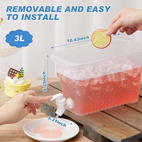 Hoolerry 4 Pcs 0. 8 Gallon Beverage Drink Dispenser for Fridge, Plastic Liquid Drink Juice Container with Spigot Cold Lemo...