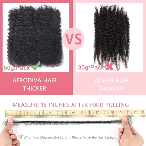 Afro Kinkys Bulk Human Hair for Dreadlocks Kinky Curly for Loc Extensions 100% Real Human Hair Afro Kinky-Curly Human Braiding Bulk Hair for Twist & Repair Locs 4 Packs 200 Gram 12 Inch Ginger
