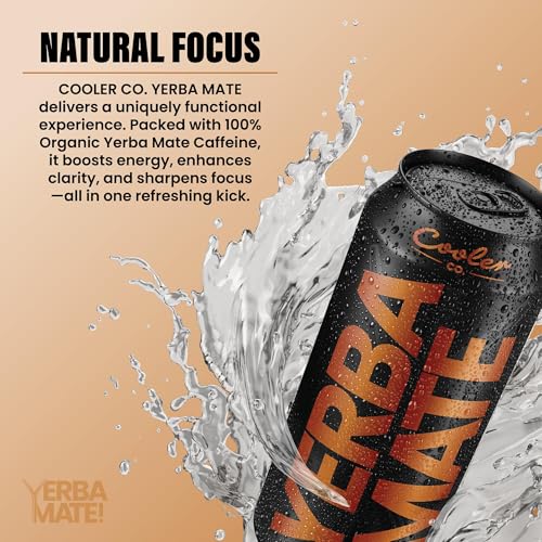 COOLER CO. | YERBA MATE | 12 Pack | 100% Organic Yerba Mate Caffeine | 150 mg Caffeine | 3 Organic Ingredients | Natural I...