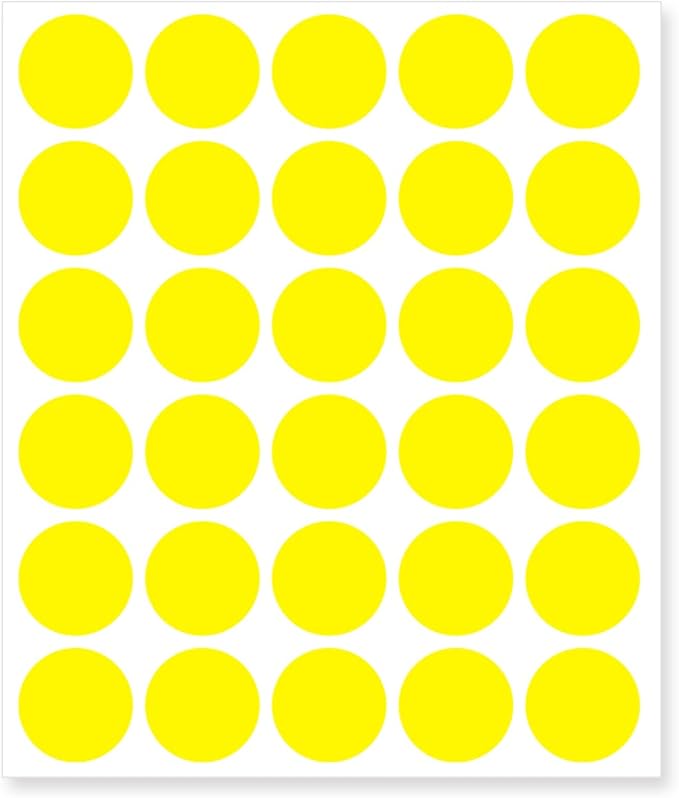 0.75 Inch Removable Color Code Dot Sticker Round Labels,Garage Sale Stickers Price Tags Label Blank Yard Sale Circle Dot Stickers(1050 Pack,Yellow)