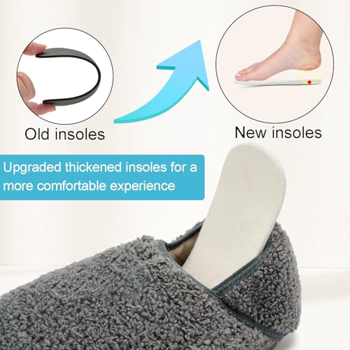 Womens Mens Slippers Fuzzy House Shoes Slipper Socks Rubber Sole Slip On Soft-Lightweight Non Slip Indoor/Outdoor