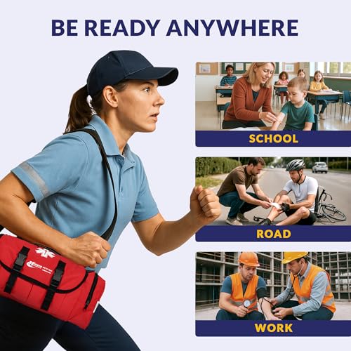 MFASCO First Aid Kit - Fully Stocked Portable Reflective Bag -First Responder Emergency Response Kit -for Natural Disaster...