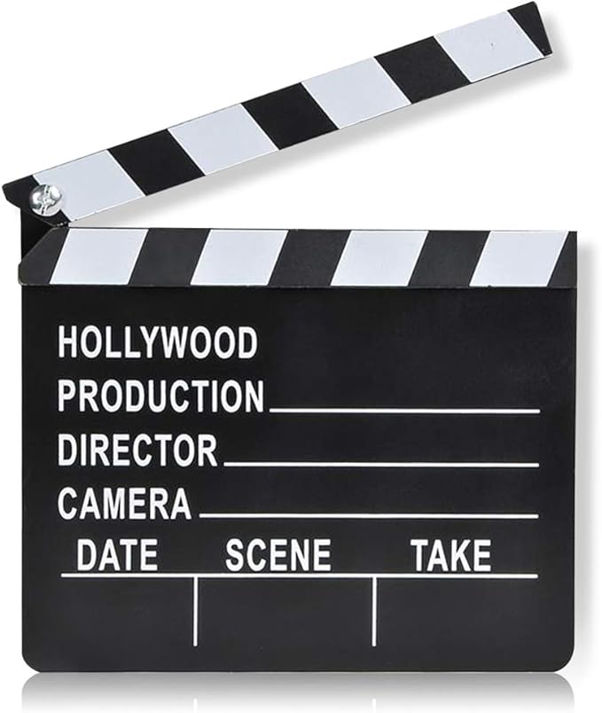 ArtCreativity Movie Clapboard, Hollywood Movie Theme Party Decorations, Academy Awards Party Supplies and Film Décor, Slat...