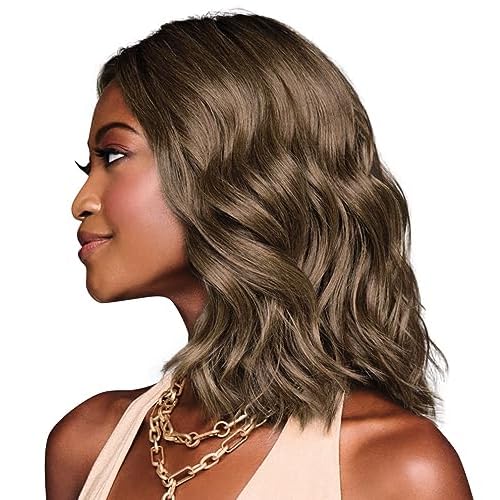 Hairuwear Kim Kimble Jordan Shoulder-Length Layered Lob Cut Wig With Beachy Texture, Average Cap, MC11SS Butter Pecan