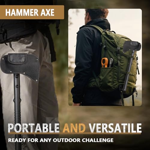 Camping Axes, Wood Separator, Multipurpose Tomahawk Tactical Hatchet with Sheath - Survival Hiking Camping, Carbon Steel B...