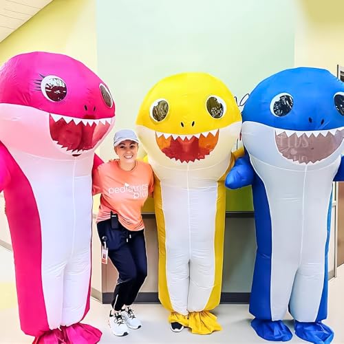 Inflatable Shark Costume for Adult, Halloween Blow up Shark Costume, Funny Party Cosplay Costume Fancy Dress up