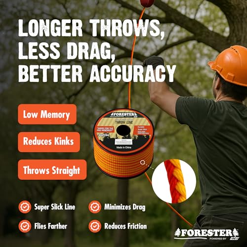 FORESTER Arborist Throw Line Kit | Throw Weight & 166ft Rope | Ultra Slick 100% Polyester Rope | Arborist Equipment for Tr...