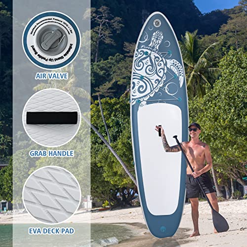 FEATH-R-LITE Inflatable Paddle Board Stand Up Paddleboards for Adults SUP with Premium Accessories Pump, Adjustable Paddl...