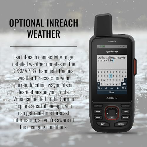 Garmin GPSMAP 67i Rugged Hiking GPS Handheld, Premium inReach Satellite Technology, 425 Hr of Battery Life, Two-Way Messag...