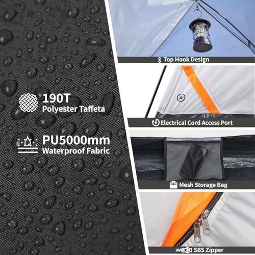 EchoSmile 2/4 Person Camping Tent, Lightweight Dome Family Tent with Rainfly, Easy Setup, Waterproof & Windproof Outdoor S...