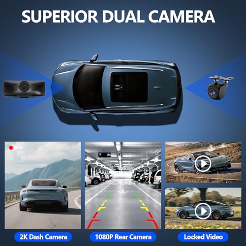 Apenet Wireless CarPlay Screen with 2K Dash Cam, 8.1" Portable Touchscreen Car Stereo with CarPlay & Android Auto, 1080P B...