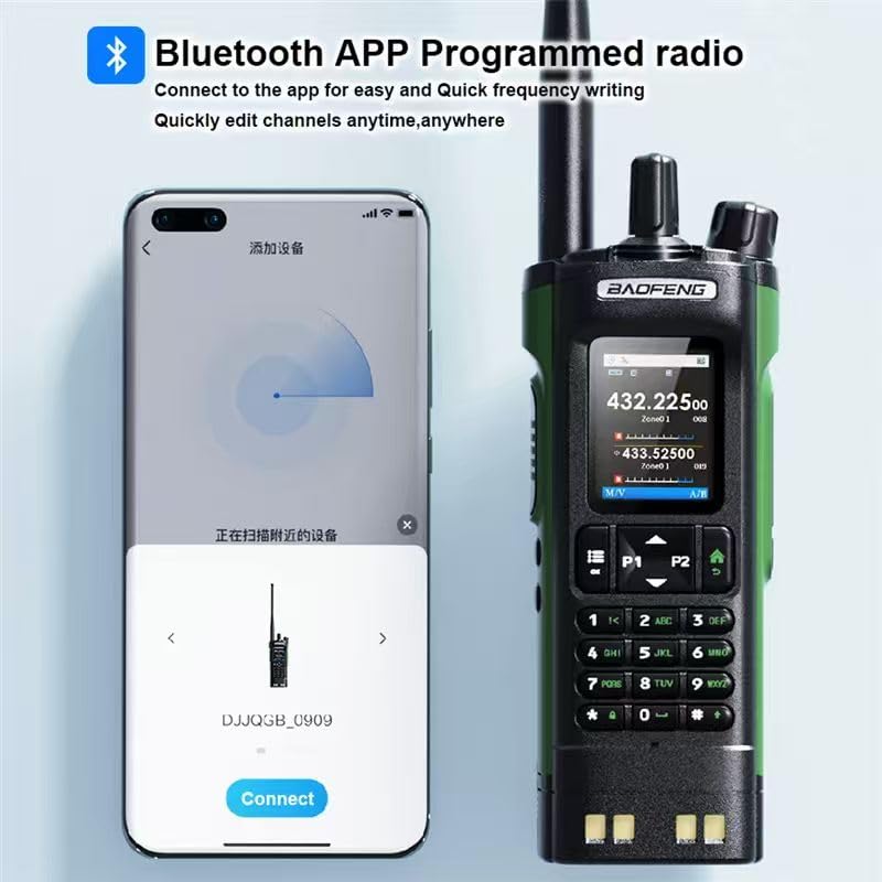 BAOFENG UV-32 Ham Radio, 10W Long Range Walkie Talkie with GPS, Bluetooth APP Programming, Multi-Band Two Way Radio, Wirel...
