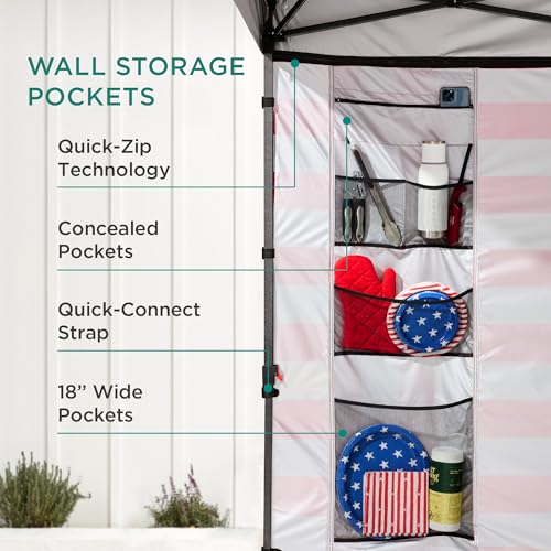 Best Choice Products 10x10ft Easy Pop Up Canopy w/Side Wall, 10 Pockets, Portable Carrying Case, 1-Button Setup, 4 Weight ...