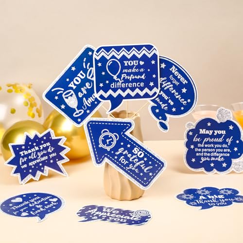 24 Pcs Employee Appreciation Photo Booth Props We Appreciate You Party Decor Thank You Sign Photo Props for Christmas Appr...
