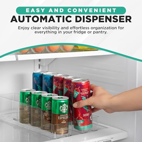 Automatic Soda Can Organizer - 2-Pack - Soda Can Dispenser for Refrigerator - Automatic Drink Holder for Fridge - Organizi...