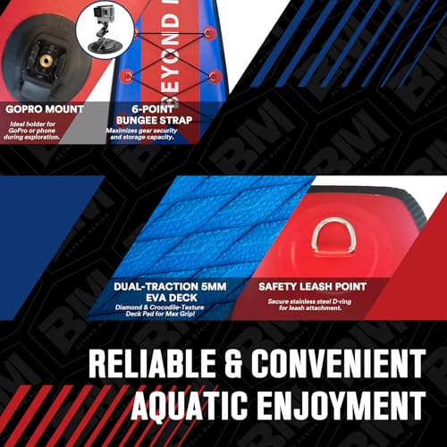 BEYOND MARINA SUP Stand Up Inflatable Paddle Board Racing Board | 12'6"/14' Race | with Action Camera Mount | Complete wit...