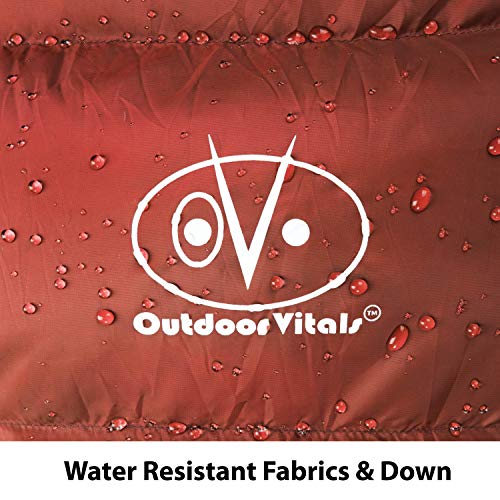 Outdoor Vitals Summit Sleeping Bag 800+ Fill Power Starting Under 2lbs Ultralight Backpacking Mummy Down Sleeping Bag for ...