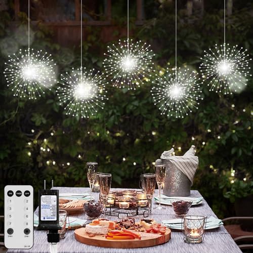 DoonDar 5 Pack 1000 LED Plug in Firework Lights Starburst Lights for Christmas Garden/Patio/Wedding/Party/Bedroom Outdoor ...
