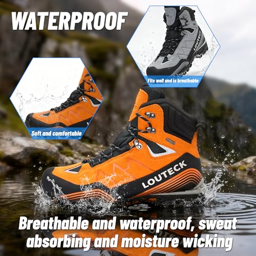 Louteck Men's Hiking Boots – Durable and Comfortable Men's Climbing Boots