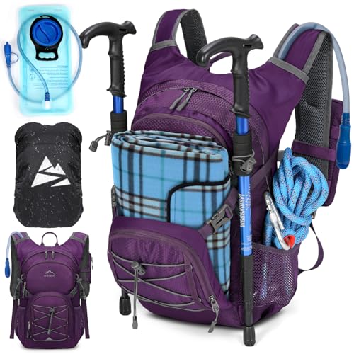 Hydration Backpack with Water Bladder, 18L Lightweight Hiking Backpack for Women&Men Small Insulated Hydration Water Pack ...