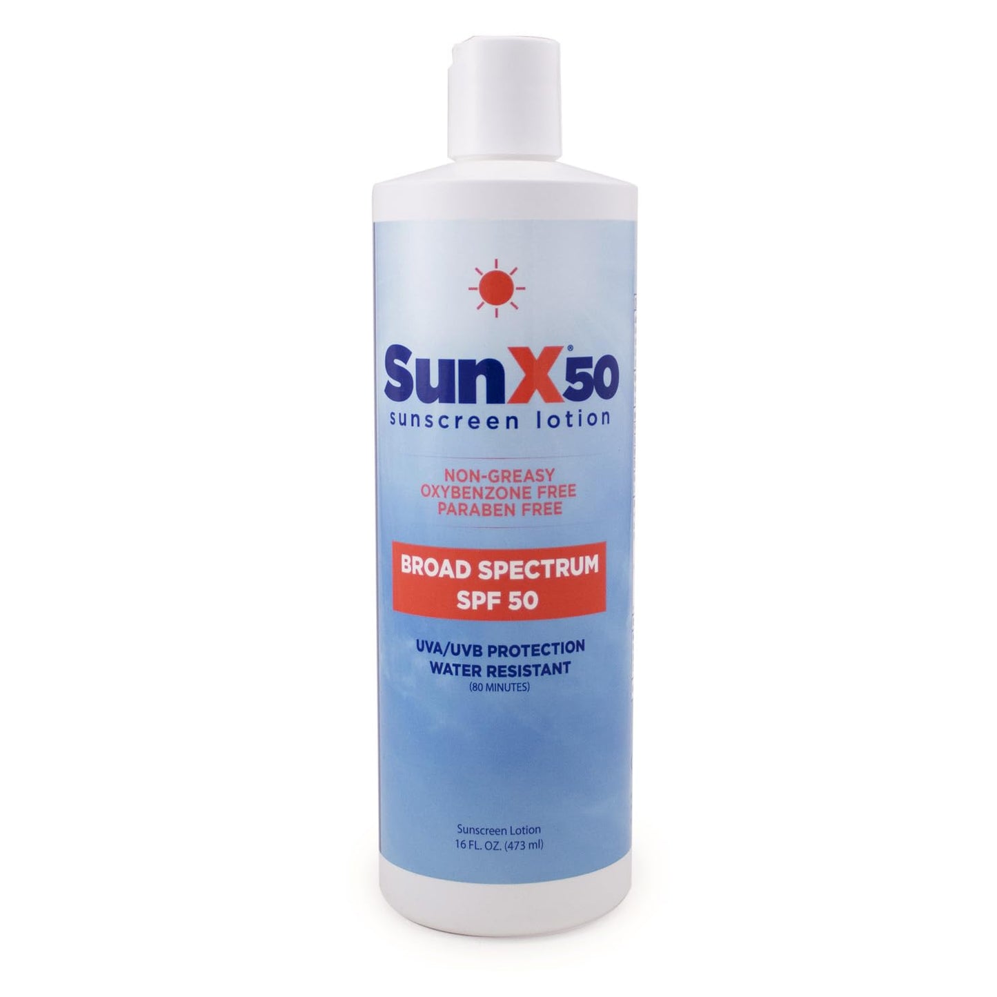 CoreTex Sun X 50 SPF Broad Spectrum Sunscreen Lotion - 16oz Bottle of Paraben, Oxybenzone, Octinoxate, & Oil Free Sunscreen - No