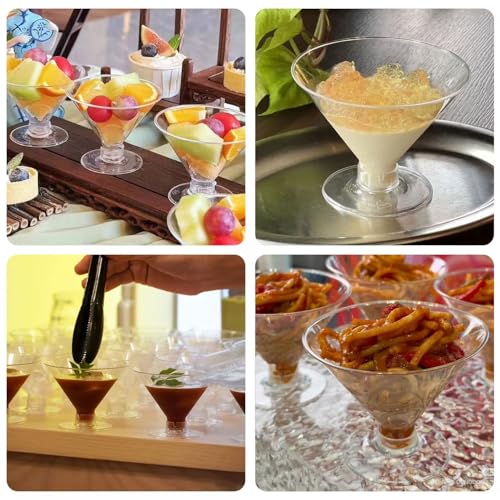S8686S 50 PCS Disposable Martini Glasses for Parties 5oz,Plastic Martini Glasses Disposable,Martini Plastic Cups for Weddi...