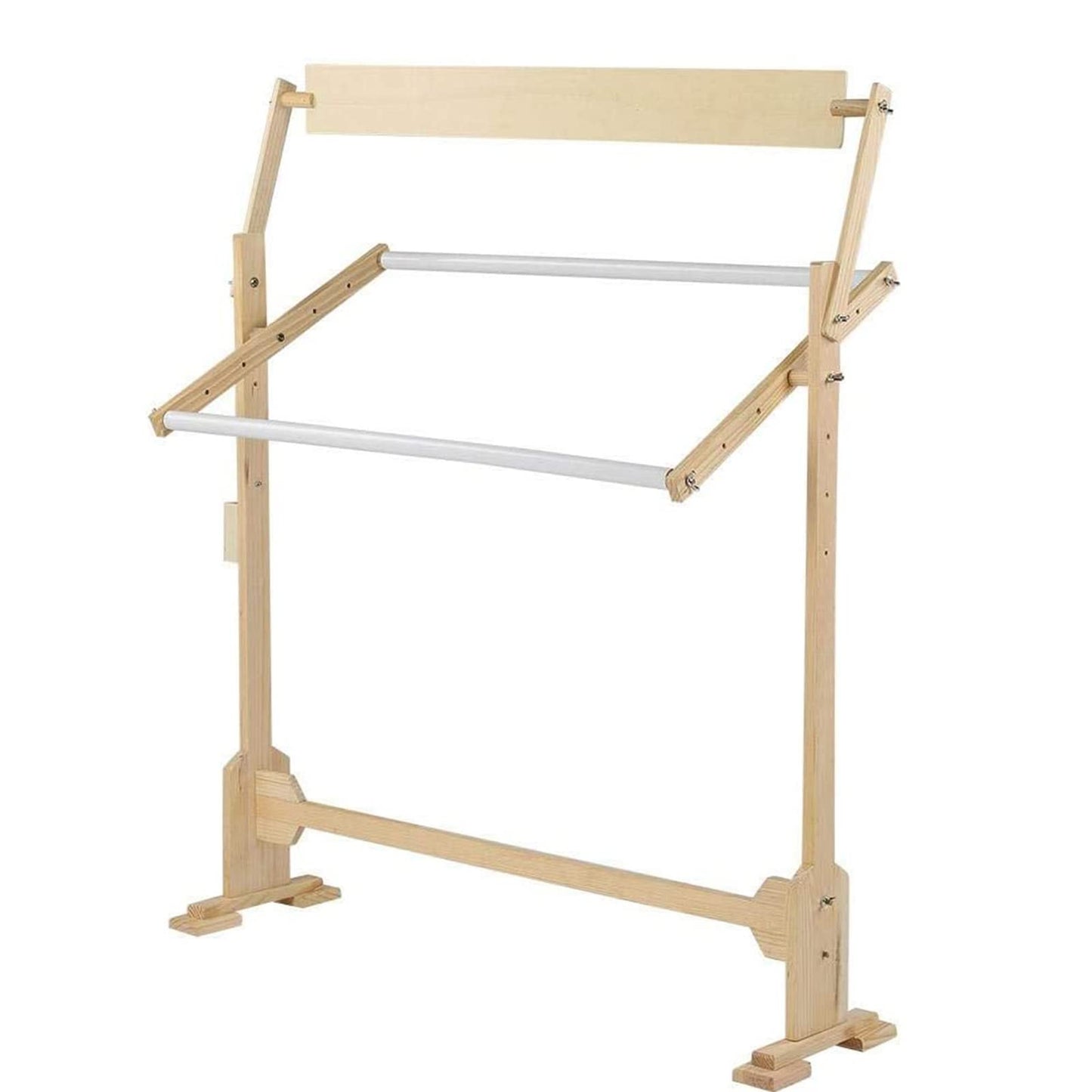 ntumLeap Cross Stitch Frame Adjustable Embroidery Stand, Wooden Frame Cross Stitch Floor Stand 360° Rotated Needlework Stand Holder Lap Table Craft Sewing Tool with Scroll Frame