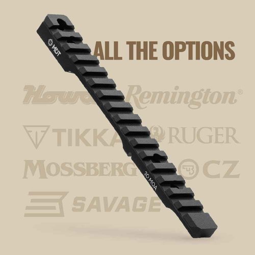 MDT Tikka T1x30 MOA Pick Scope Base, 6061-T6 Aluminum, Hard Anodized, MIL-STD-1913, Integrated Recoil Lug, Snag-Free Design (105082-BLK)