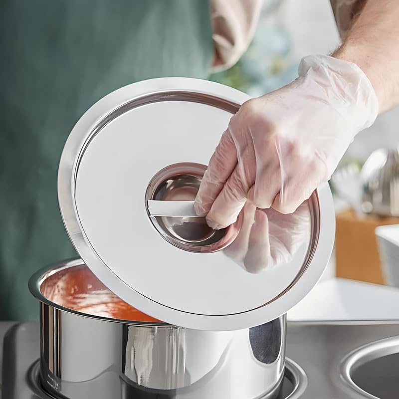 OCS Parts 8 Quart Bain Marie Pot with Lid Set | 9-5/8" x 7-3/8" Stainless Steel Pot for Warm or Cold Food, Home Kitchens, Stovetop, Steam Tables, Catered Events, Soup Warmers or Buffet and Salad Bars