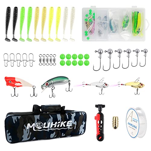 mouhike Carbon Fiber Telescopic Fishing Rod Reel Combo Lightweight Collapsible Spinning Pole Reel Kit Fishing Gear Set Por...