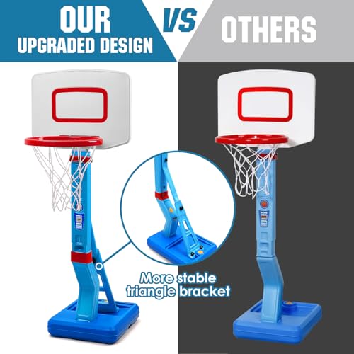 SUPER JOY Toddler Basketball Hoop - Height Adjustable Kids Hoop for Indoor & Outdoor Play - Portable Mini Basketball Goal ...