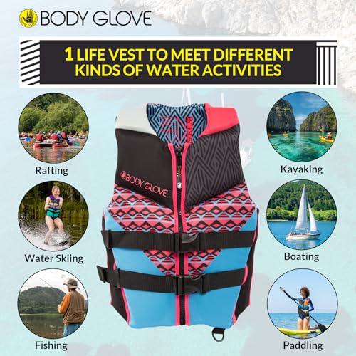 Body Glove Phantom Women's Neoprene Life Jacket, USCG and Transport Canada Approved PFD, Lightweight Life Vest, Great for ...