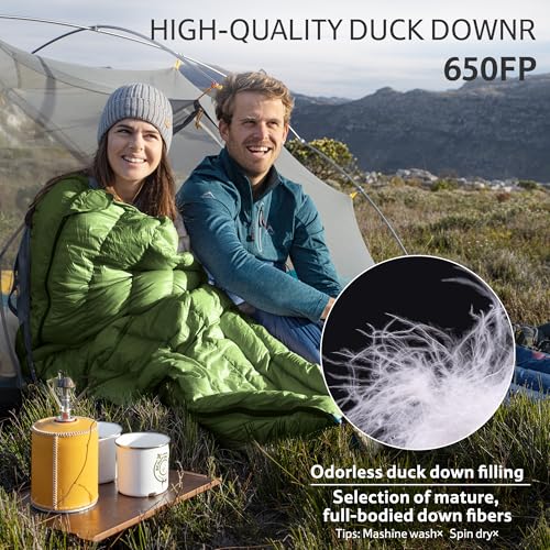 Naturehike Ultralight Backpacking RDS Down Sleeping Bag for Adults, 650 Fill Power Sleeping Bag for 42/52℉, 20oz Compact L...