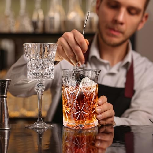 FARQAN 24 Oz Cocktail Mixing Glass Stirring Glasses for Whiskey Cocktail Mixing Shaker Glass Martini Old Fashioned Crystal...
