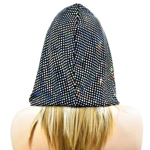 Bazeen sequin unisex rave hood/festival outfit/hood, sparkly bandana Rave Accessories, Rave Gear