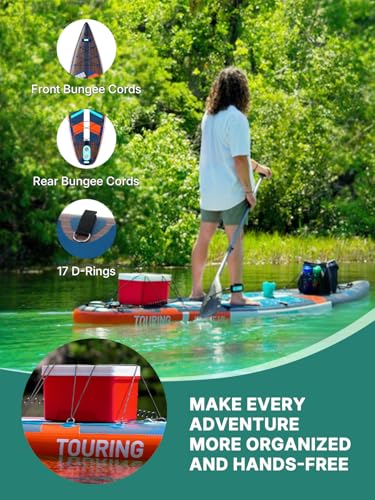 Niphean PRO (Extra Large) Paddle Board, 12'6" Stand Up Inflatable Paddle Board with Seat, Pressure Gauge, Multifunctional ...