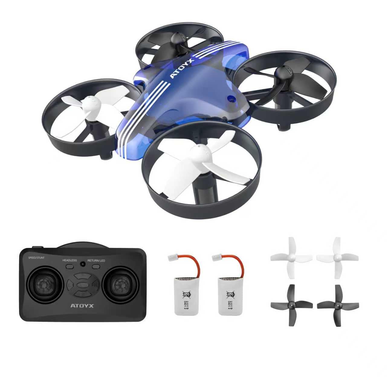 ATOYX Mini Drone for Kids & Beginners, Indoor Portable Hand Operated/RC Nano Helicopter Quadcopter with Auto Hovering, Headless Mode & Remote Control, Children's Day Gift for Boys and Girls -Blue
