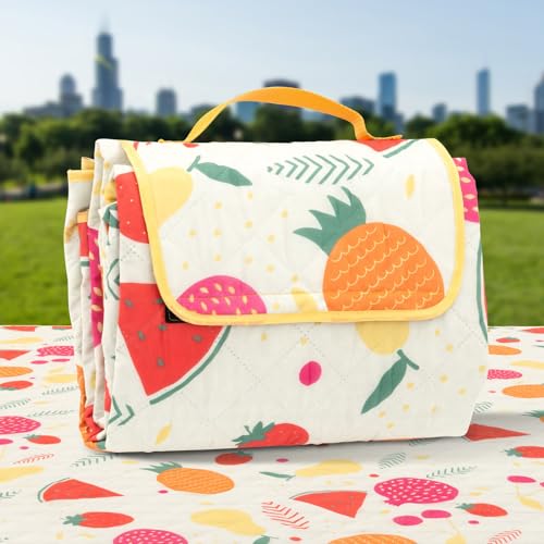 TaTalife Picnic Blankets, Portable Outside Baby Blanket, 3 Layer Picnic Mat for Camping, 79" x 59" Large Waterproof Sand P...