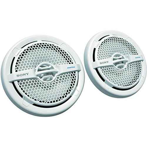 Sony Marine Audio Speakers Stereo Marine Use Certified with 6.5 Inch Dual Cone Design for Boats, Pools, and Other Outdoor Audio Systems, White