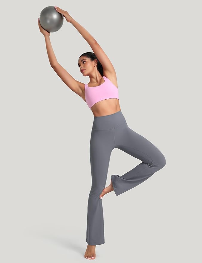 HeyNuts Harmony Flare Leggings 29"/30.5"/32.5"/34.5", High Waisted Tummy Control Wide Leg Bootcut Yoga Pants Lounge Soft