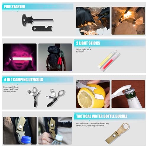 Survival Kit and First Aid Kit, 236PCS Survival Gear Camping Essentials Emergency Medical Supplies with Tactical MOLLE Pou...