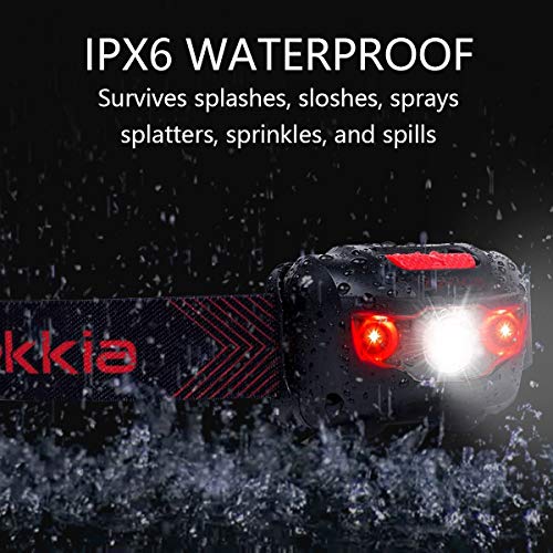 Vekkia Ultra Bright LED Headlamp Flashlight (2 Pack), White and Red Light Headlight with Adjustable Headband, IPX6 Waterpr...