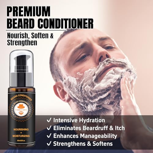 XIKEZAN Beard Kit for Men Grooming & Care w/Beard Conditioner, Wash, Oil, Balm, Brush, Comb,Birthday Fathers Valentines Gi...