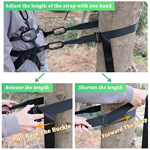 Huntury Linemans Belt For Hunting, Tree Climbing Strap, Adjust Length With One Hand, Lineman's Tether For Set Up Climbing ...