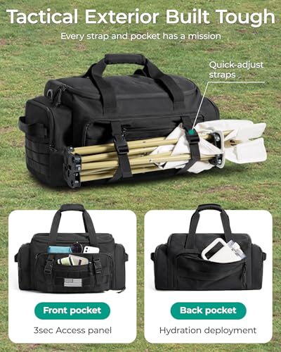 BAGSMART Tactical Gym Bag for Men, 22L Duffle Bag for Travel with Shoe Compartment, 4 in 1 Personal Item Tactical Backpack...