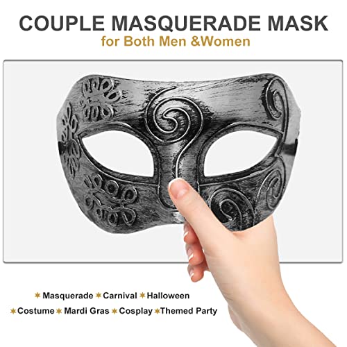 MYMENU Masquerade Mask for Men Women Vintage Greek Venetian Retro Masks for Halloween Carnival Mardi Gras Costume Cosplay