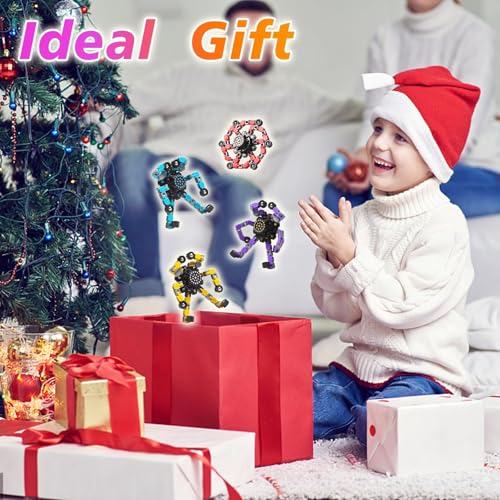Transformable Fidget Spinners Toys 4 Pcs for Kids and Adults Stress Relief Sensory Toys for Boys and Girls Age 8-13 Finger...