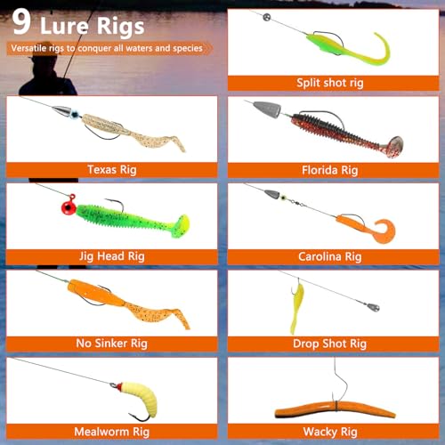 Fishing Lures kit, 132pcs Tackle Box Kit Included Crankbaits, Spoon, Hooks, Weights & Other Accessories, Freshwater & Salt...